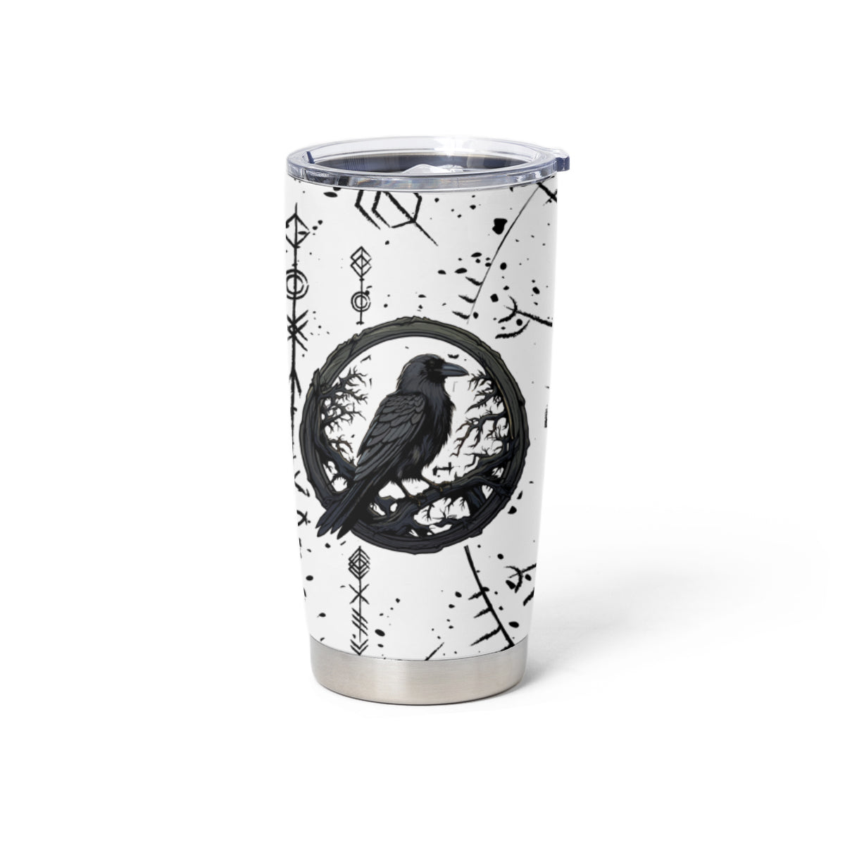 Viking Raven Tumbler Cup Fear Not Death For the Hour Of Your Doom - Wonder Print Shop