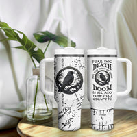 Viking Raven Tumbler With Handle Fear Not Death For the Hour Of Your Doom - Wonder Print Shop