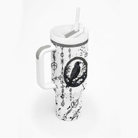 Viking Raven Tumbler With Handle Fear Not Death For the Hour Of Your Doom - Wonder Print Shop