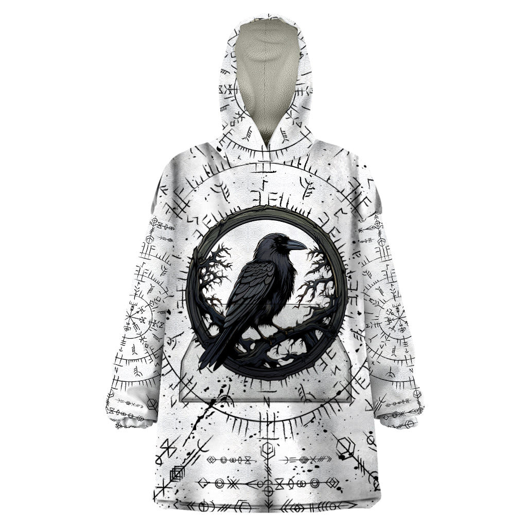 Viking Raven Wearable Blanket Hoodie Fear Not Death For the Hour Of Your Doom - Wonder Print Shop