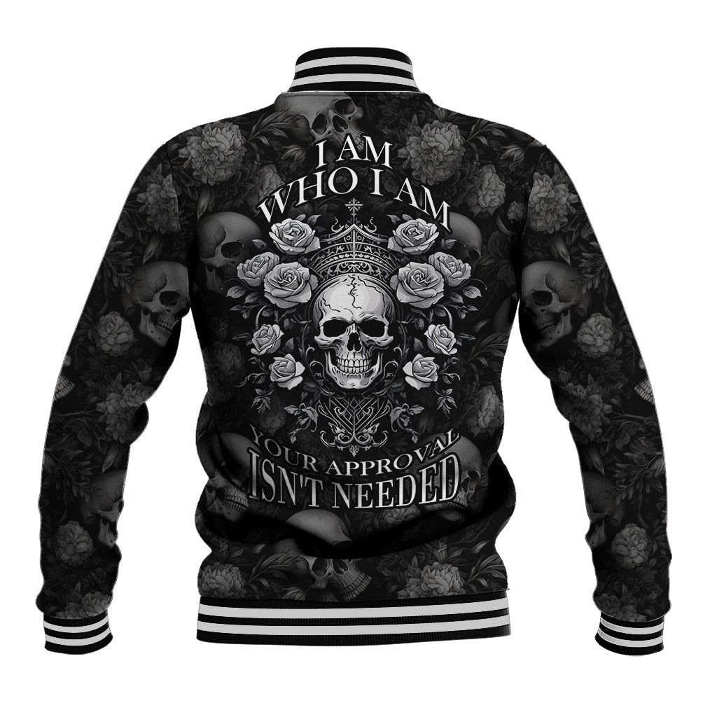 Skull Baseball Jacket I Am Who I Am Your Approval Isn't Needed - Wonder Print Shop