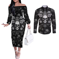 skull-couples-matching-off-the-shoulder-long-sleeve-dress-and-long-sleeve-button-shirts-i-am-who-i-am-your-approval-isnt-needed