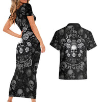 Skull Couples Matching Short Sleeve Bodycon Dress and Hawaiian Shirt I Am Who I Am Your Approval Isn't Needed - Wonder Print Shop