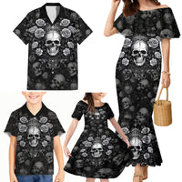 Skull Family Matching Mermaid Dress and Hawaiian Shirt I Am Who I Am Your Approval Isn't Needed - Wonder Print Shop