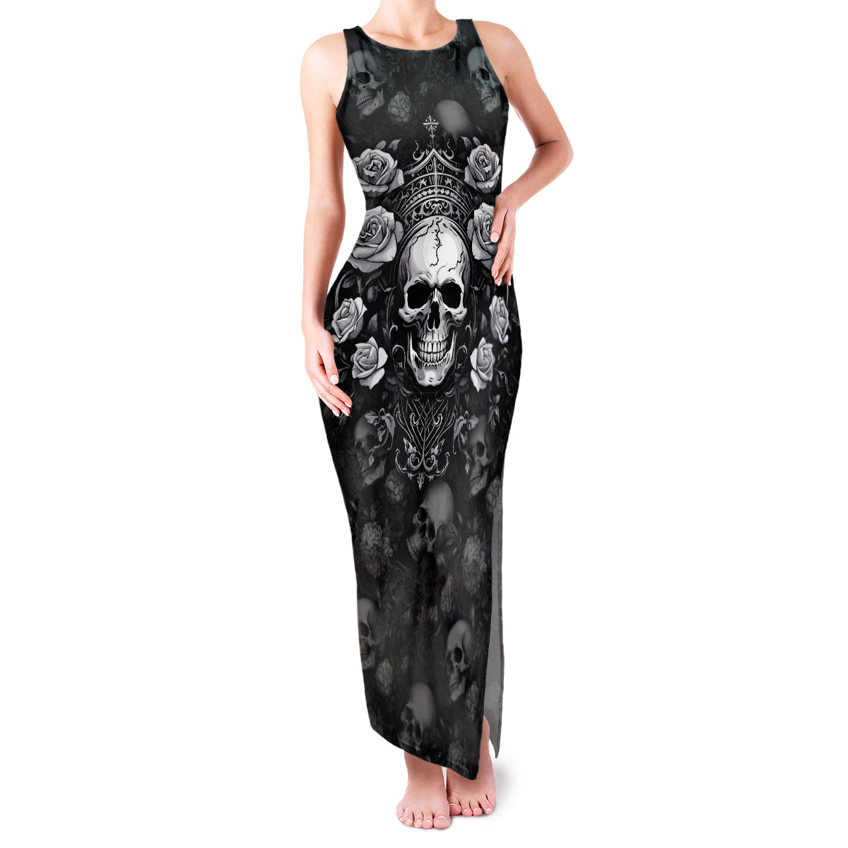 Skull Family Matching Tank Maxi Dress and Hawaiian Shirt I Am Who I Am Your Approval Isn't Needed - Wonder Print Shop