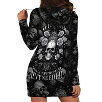 Skull Hoodie Dress I Am Who I Am Your Approval Isn't Needed - Wonder Print Shop