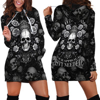 Skull Hoodie Dress I Am Who I Am Your Approval Isn't Needed - Wonder Print Shop