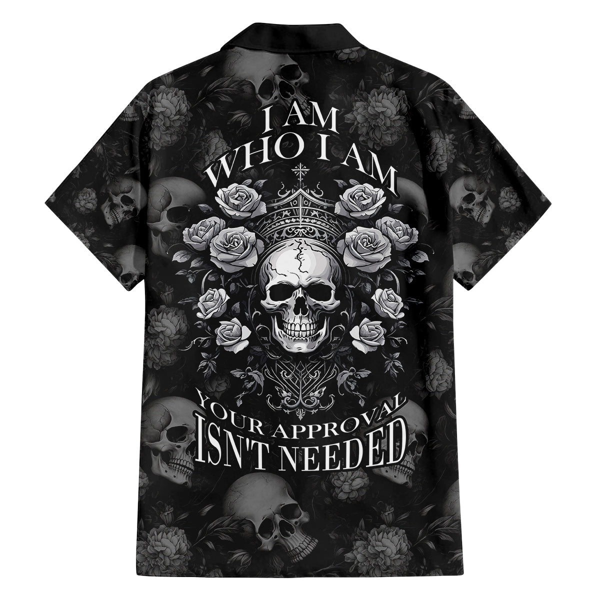 Skull Kid Hawaiian Shirt I Am Who I Am Your Approval Isn't Needed - Wonder Print Shop