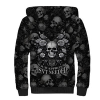 Skull Sherpa Hoodie I Am Who I Am Your Approval Isn't Needed - Wonder Print Shop