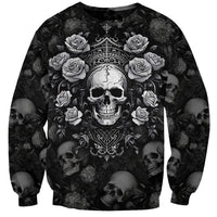 Skull Sweatshirt I Am Who I Am Your Approval Isn't Needed - Wonder Print Shop