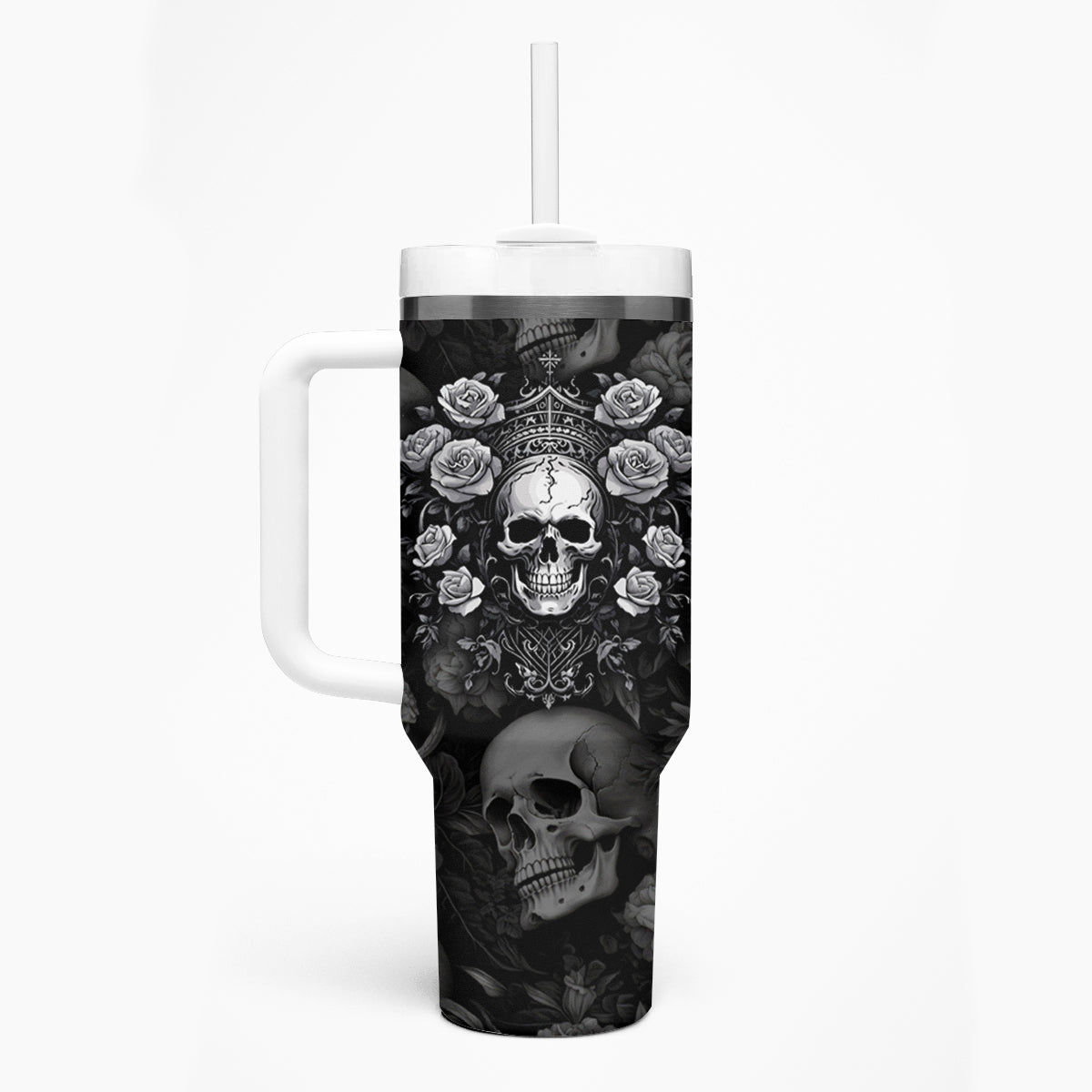 Skull Tumbler With Handle I Am Who I Am Your Approval Isn't Needed - Wonder Print Shop