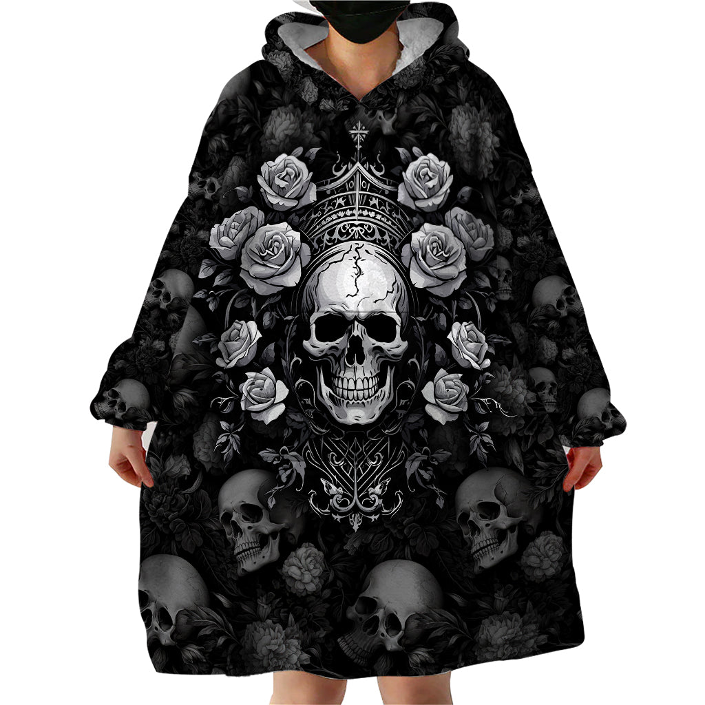 Skull Wearable Blanket Hoodie I Am Who I Am Your Approval Isn't Needed - Wonder Print Shop