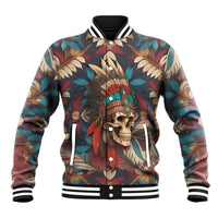 Native American Skull Baseball Jacket Native Merican Spirit Of Freedom - Wonder Print Shop
