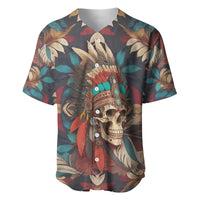 Native American Skull Baseball Jersey Native Merican Spirit Of Freedom - Wonder Print Shop