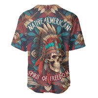 Native American Skull Baseball Jersey Native Merican Spirit Of Freedom - Wonder Print Shop