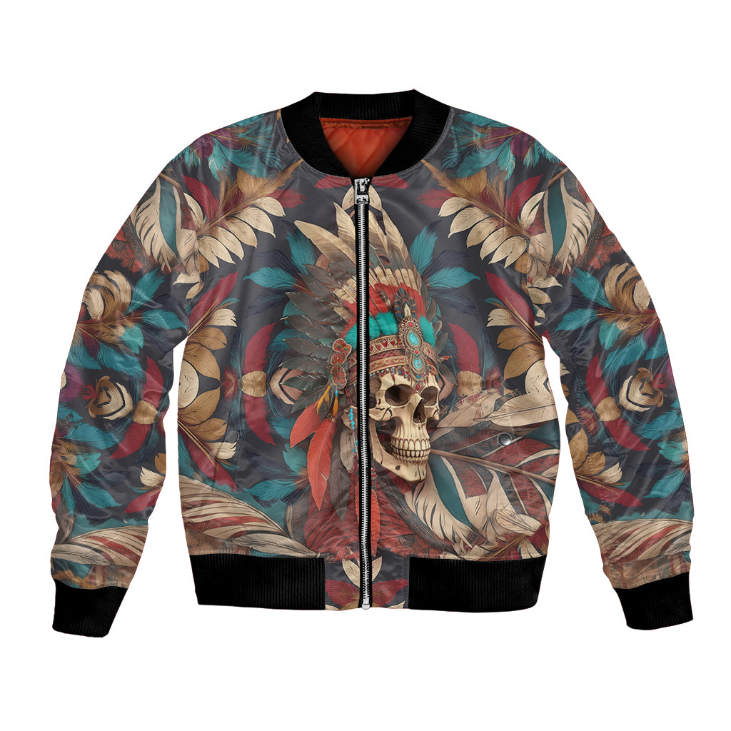 Native American Skull Bomber Jacket Native Merican Spirit Of Freedom - Wonder Print Shop