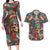 Native American Skull Couples Matching Long Sleeve Bodycon Dress and Hawaiian Shirt Native Merican Spirit Of Freedom - Wonder Print Shop