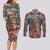 Native American Skull Couples Matching Long Sleeve Bodycon Dress and Long Sleeve Button Shirts Native Merican Spirit Of Freedom - Wonder Print Shop