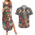 Native American Skull Couples Matching Summer Maxi Dress and Hawaiian Shirt Native Merican Spirit Of Freedom - Wonder Print Shop