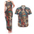Native American Skull Couples Matching Tank Maxi Dress and Hawaiian Shirt Native Merican Spirit Of Freedom - Wonder Print Shop