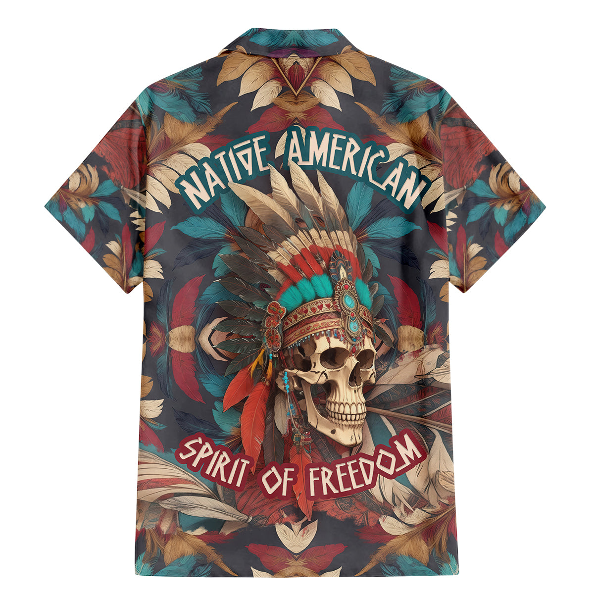 Native American Skull Family Matching Mermaid Dress and Hawaiian Shirt Native Merican Spirit Of Freedom - Wonder Print Shop