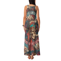 Native American Skull Family Matching Tank Maxi Dress and Hawaiian Shirt Native Merican Spirit Of Freedom - Wonder Print Shop