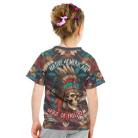 Native American Skull Kid T Shirt Native Merican Spirit Of Freedom - Wonder Print Shop