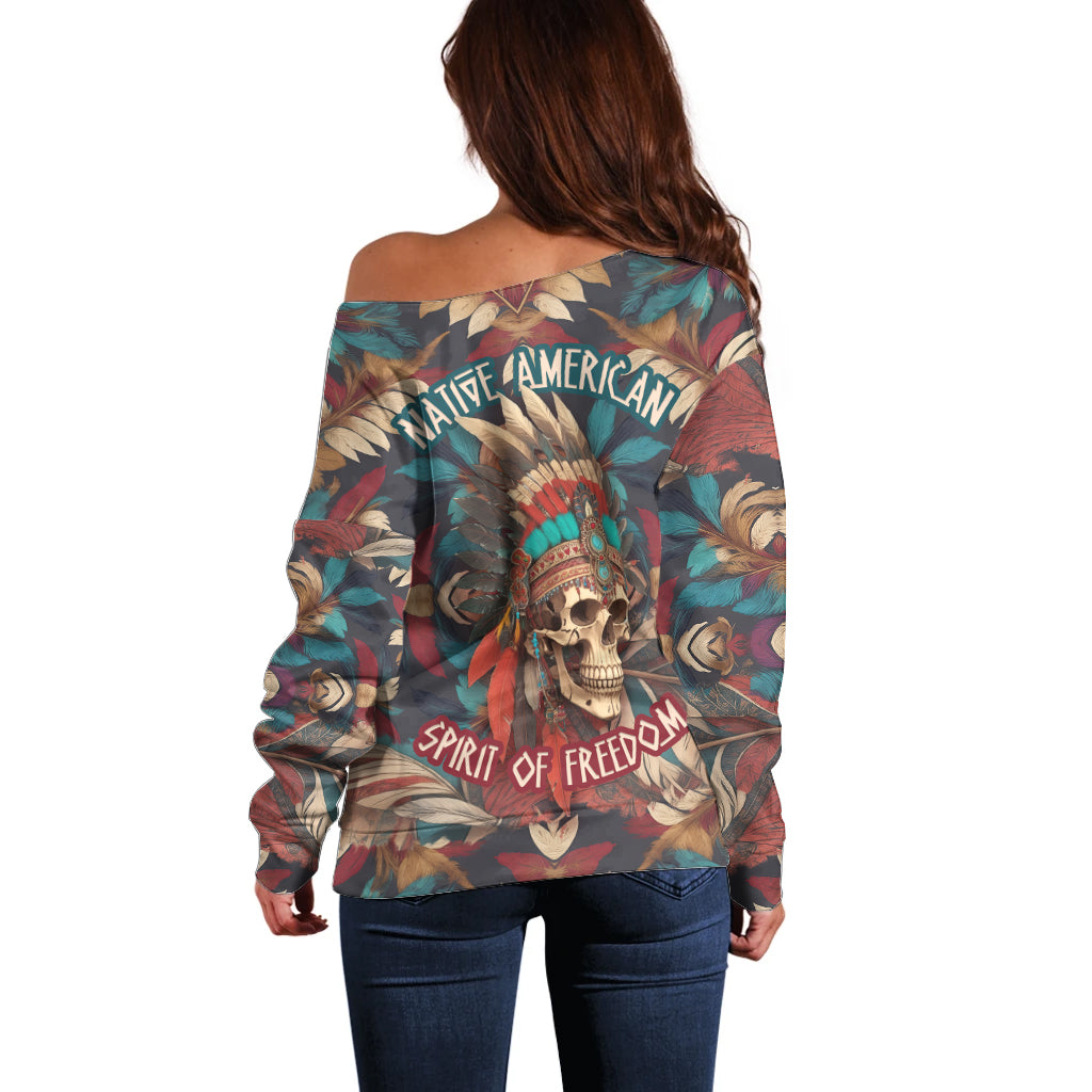 native-american-skull-off-shoulder-sweater-native-merican-spirit-of-freedom