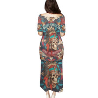 Native American Skull Puletasi Native Merican Spirit Of Freedom - Wonder Print Shop