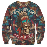 Native American Skull Sweatshirt Native Merican Spirit Of Freedom - Wonder Print Shop