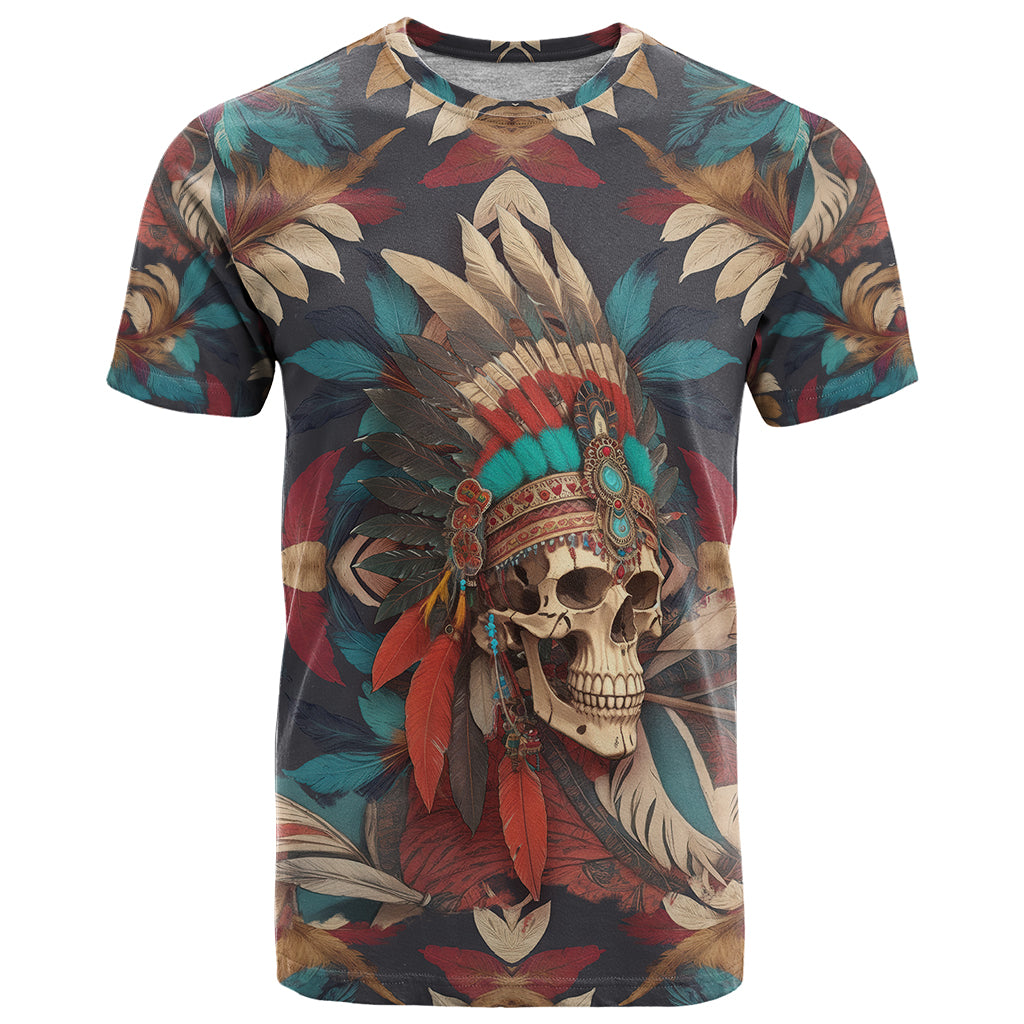 Native American Skull T Shirt Native Merican Spirit Of Freedom - Wonder Print Shop