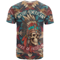 Native American Skull T Shirt Native Merican Spirit Of Freedom - Wonder Print Shop