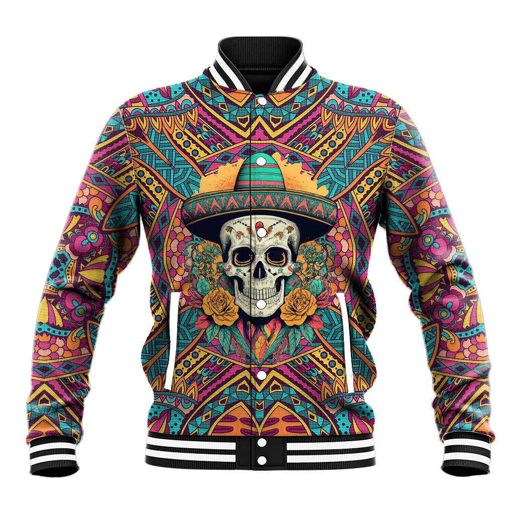 Mexico Skull Baseball Jacket Let's Move To Mexico - Wonder Print Shop