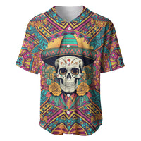 Mexico Skull Baseball Jersey Let's Move To Mexico - Wonder Print Shop