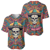Mexico Skull Baseball Jersey Let's Move To Mexico - Wonder Print Shop