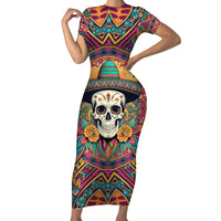 Mexico Skull Family Matching Short Sleeve Bodycon Dress and Hawaiian Shirt Let's Move To Mexico - Wonder Print Shop