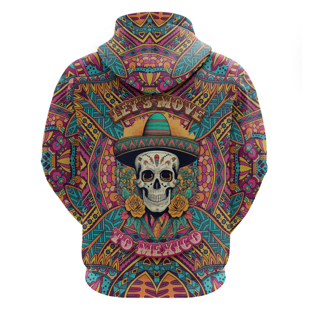 Mexico Skull Hoodie Let's Move To Mexico - Wonder Print Shop