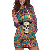 Mexico Skull Hoodie Dress Let's Move To Mexico - Wonder Print Shop