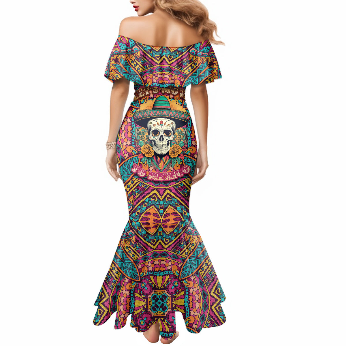 Mexico Skull Mermaid Dress Let's Move To Mexico - Wonder Print Shop
