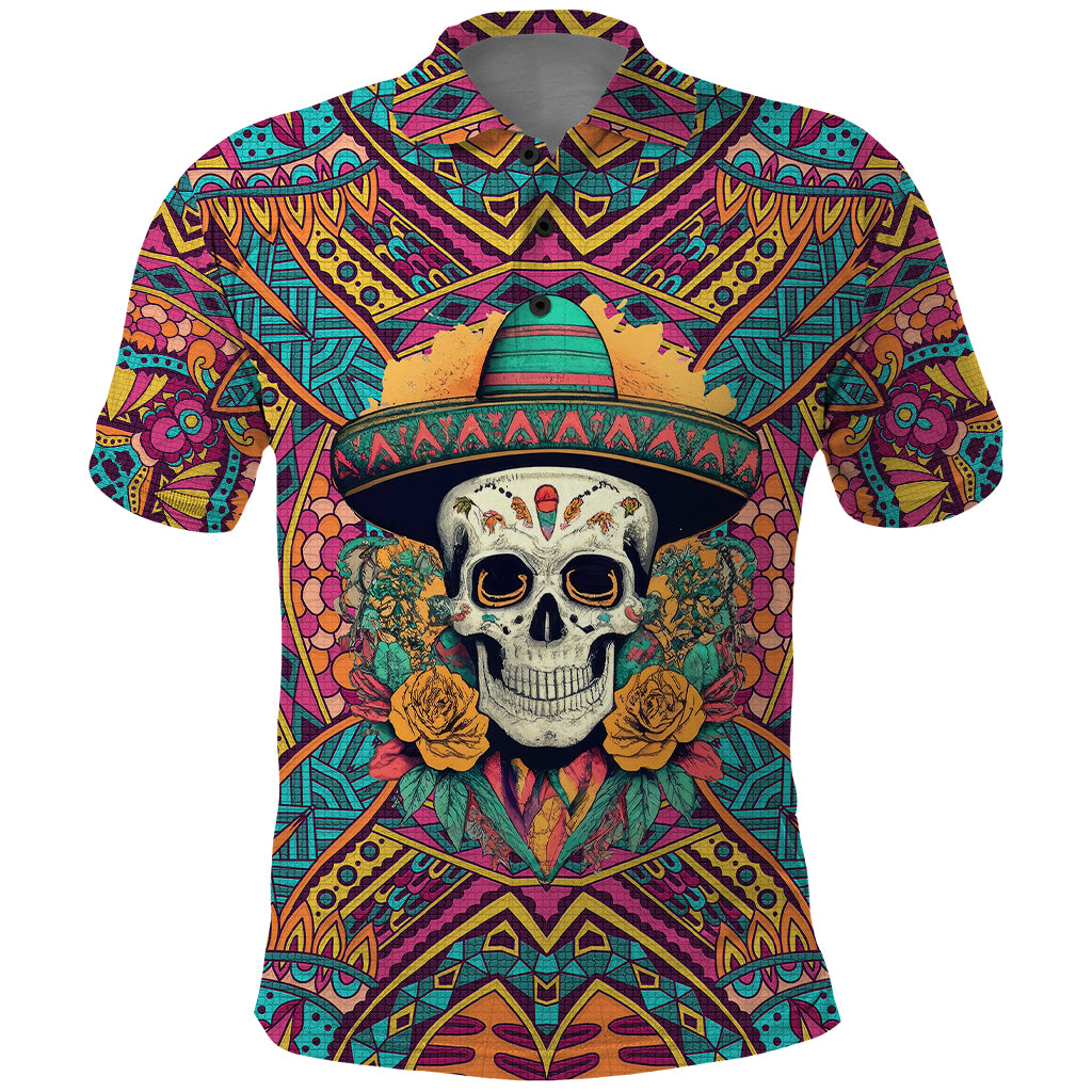 Mexico Skull Polo Shirt Let's Move To Mexico - Wonder Print Shop