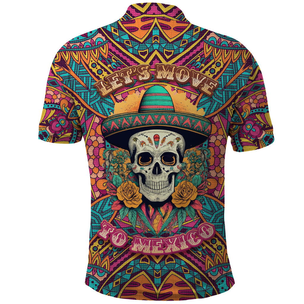 Mexico Skull Polo Shirt Let's Move To Mexico - Wonder Print Shop