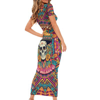 Mexico Skull Short Sleeve Bodycon Dress Let's Move To Mexico - Wonder Print Shop