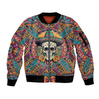 Mexico Skull Sleeve Zip Bomber Jacket Let's Move To Mexico - Wonder Print Shop