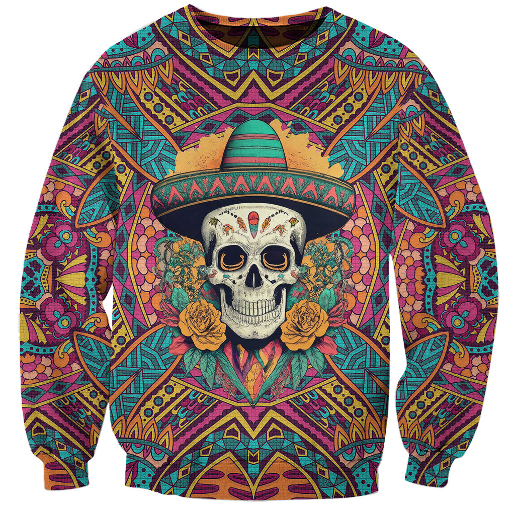 Mexico Skull Sweatshirt Let's Move To Mexico - Wonder Print Shop