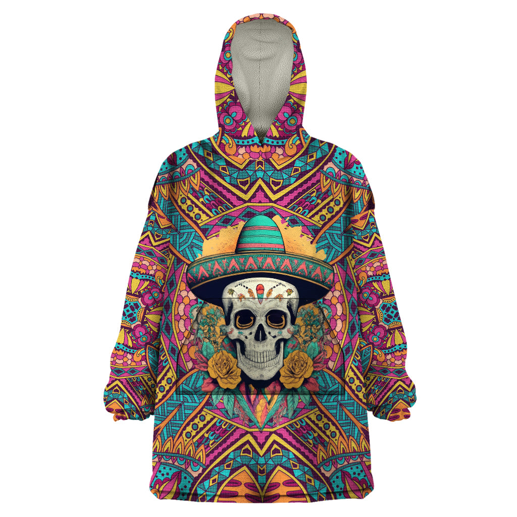 Mexico Skull Wearable Blanket Hoodie Let's Move To Mexico - Wonder Print Shop