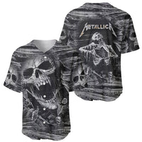 Black and White Metallica Skull Baseball Jersey - Wonder Print Shop