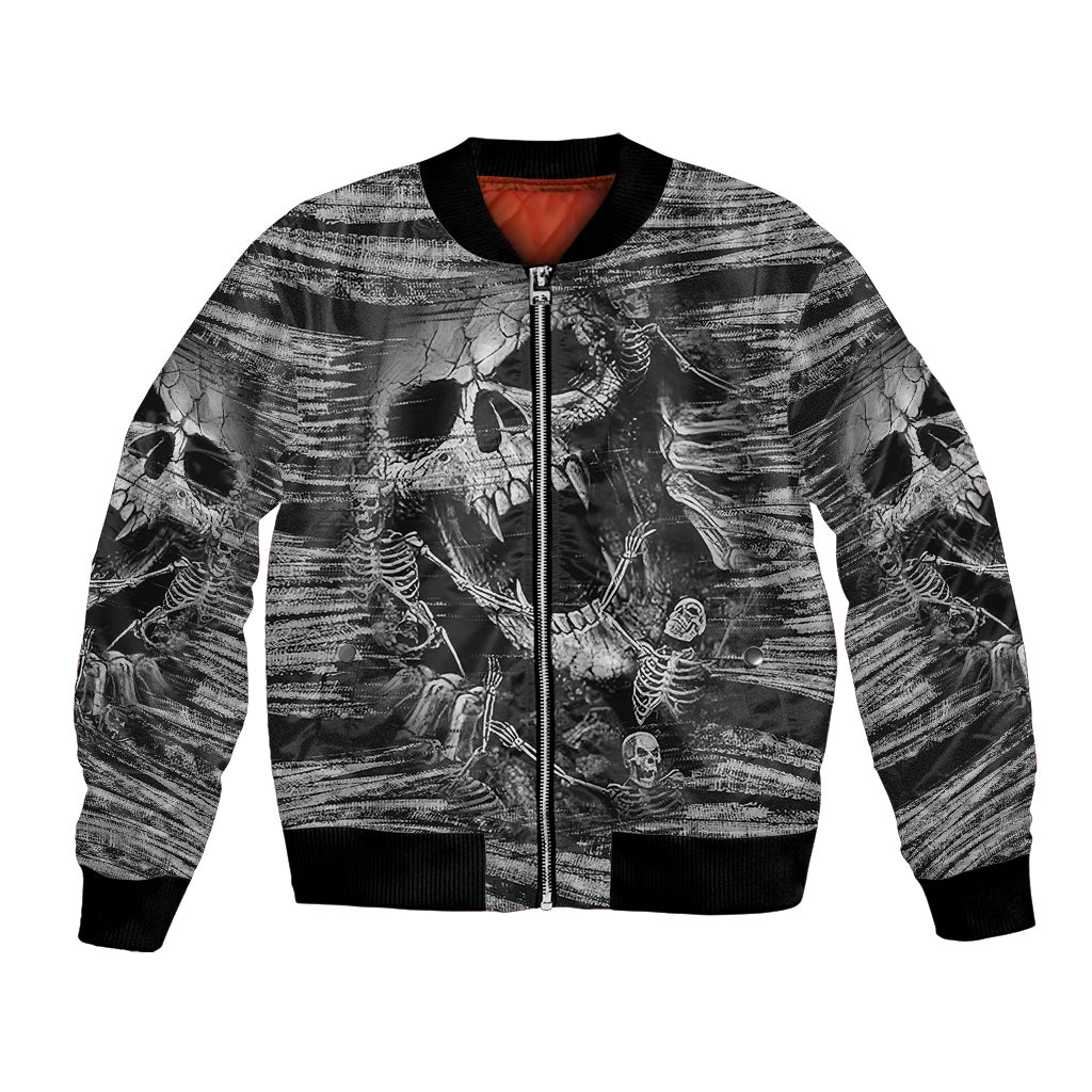 Black and White Metallica Skull Bomber Jacket - Wonder Print Shop