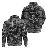 Black and White Metallica Skull Hoodie - Wonder Print Shop