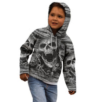 Black and White Metallica Skull Kid Hoodie - Wonder Print Shop