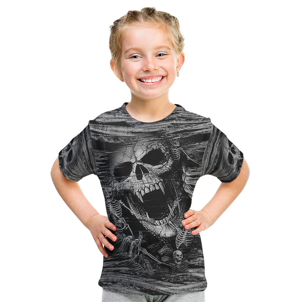 Black and White Metallica Skull Kid T Shirt - Wonder Print Shop